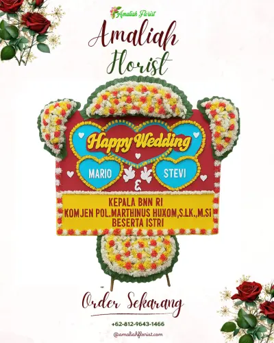 Karangan Papan Bunga Pernikahan di Cirarab